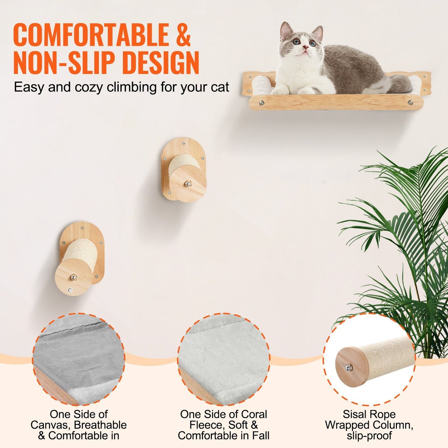 Wall Mounted Cat Shelves, Set Of 4