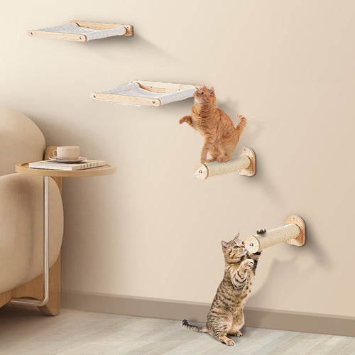 Wall Mounted Cat Shelves, Set Of 4